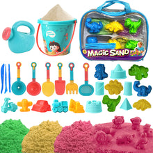 Load image into Gallery viewer, Koolbitz 31PCS Kids Beach Sand Toy Set with Animal Moulds, Castle Building Moulds, Sand Tools, Bucket, and Portable Carry Bag Ð Ideal for Creative Toy Play at The Beach, Sandbox, and Indoors