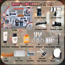 Load image into Gallery viewer, Kids Barber Shop Toy Set, Fashion Hair Salon Pretend Play Toy for Kids, Barbershop Hairstyle Pretend Play Kit for Boys and Girls for 3 Years and Above, Best Gift for Kids