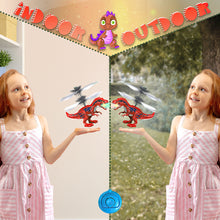 Load image into Gallery viewer, Koolbitz Flying Dinosaur Toy LED Light-Up Dragon Helicopter, Hand-Controlled USB Rechargeable Dino Drone, Indoor & Outdoor Play for Kids