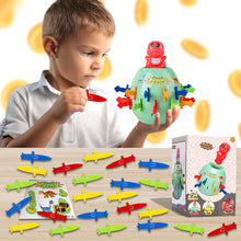 Load image into Gallery viewer, Koolbitz Dinosaur Surprise Action Game Interactive Coin Bank for Kids Pop Up Dinosaur, Fun Family Game with Spring-Loaded Dinosaur Includes Colorful Pegs and Stickers - Children's Action Board Game