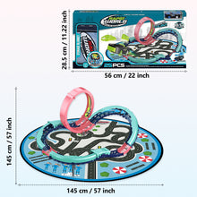 Load image into Gallery viewer, Koolbitz Kids Electric High Speed Slot Car Track Set with Large Play Mat - Battery Operated Racing Car with Roller Coaster Rails, Convertible City Map Storage Bag Educational Race Track Toy