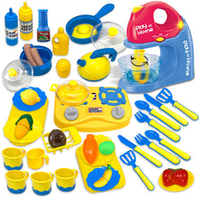 Load image into Gallery viewer, Koolbitz 44PCs Kitchen Playset for Kids with Blender, Cooking Utensils, and Pretend Food Accessories – Safe, BPA-Free Educational Role Play Toy Set for Boys & Girls Aged 3 and Above
