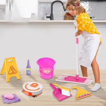Load image into Gallery viewer, Koolbitz Cleaning Set for Kids 10PCs Toy Playset with Simulation Automatic Vacuum Robot, Mop, Brush & Realistic Cleaning Tools for Toddlers Age 3+ Fun Role Play Christmas Newyear Birthday Gift