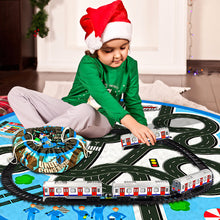 Load image into Gallery viewer, Koolbitz 18 Pcs Electric Metro Train Set with Blue Carpet Track, LED Lights & Realistic Train Sounds – Educational STEM Toy for Kids – Includes Storage Mat and Interactive Play Features