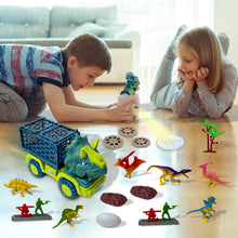 Load image into Gallery viewer, Koolbitz Dinosaur Transporter Car Toy & 3D Dinosaur Egg Projector – Interactive Playset with 12 Dinosaur Figures, Light-Up Projection, Realistic Landscape Accessories – Educational & Imaginative Toy
