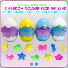 Load image into Gallery viewer, Koolbitz 16 Pcs Kids Dinosaur Sand Playset with Carry Bag – Includes Random Dinosaur Egg, Colorful Sand, Molds and Tools – Perfect for Summer and Indoor Activities for Ages 3+