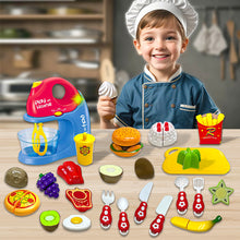 Load image into Gallery viewer, Koolbitz 31 Pcs Kids Kitchen Play Set, Toy Blender with Light, Cutting Fruits and Vegetables, Pretend Fast Food Playset, Kitchen Accessories for Ages 3 and Up