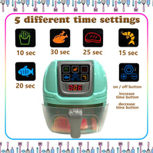 Load image into Gallery viewer, Koolbitz Kids Interactive Air Fryer Kitchen Playset – Realistic Light & Sound Cooking Toy with Color-Changing Food, Movable Knobs, Utensils & Accessories – Educational Role Play Cooking Set