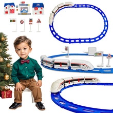 Load image into Gallery viewer, Koolbitz Electric Express Train Set for Kids 24-Piece Battery Operated Toy Train with Track, Tunnel, Signs, and Accessories | Fun Educational Playset for Boys and Girls Age 3+