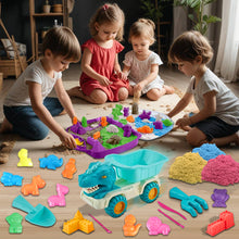 Load image into Gallery viewer, Koolbitz 22 Pcs Kids Beach Sand Play Set with Dinosaur Truck, 12 Animal Moulds, 1000g Sand, Shovels & Tools in Portable Carry Case for Indoor & Outdoor Playset for Kids Age 3+ Above