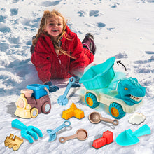 Load image into Gallery viewer, Koolbitz 14PCs Beach Sand Toys Kit for Kids Dinosaur Truck & Train Magic Motion Sand Playset with Shovels, Sand Molds and Tools Perfect for Beach and Indoor Play Creative Summer Activity for Toddler
