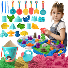 Load image into Gallery viewer, Koolbitz 31PCS Kids Beach Sand Toy Set with Animal Moulds, Castle Building Moulds, Sand Tools, Bucket, and Portable Carry Bag Ð Ideal for Creative Toy Play at The Beach, Sandbox, and Indoors