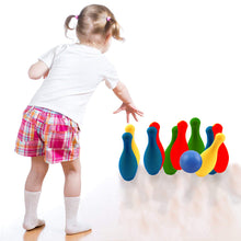 Load image into Gallery viewer, Koolbitz Kids Bowling Skittles Play Set Large Bowling Ball & Pins Skittle Toy Set With Carry Case for Children Indoor and Garden Toys for Toddlers Mini Bowling Game for Boys and Girls, 21 cm