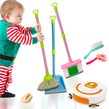 Load image into Gallery viewer, Koolbitz Interactive 7PCS Kids Cleaning Set with Simulation Vacuum Cleaner Robot - Includes Broom, Mop, Dustpan & More - Role Play Cleaning Toy for Kids Aged 3+ - Develops Responsibility & Motor Skill
