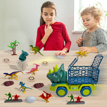 Load image into Gallery viewer, Koolbitz Dinosaur Transporter Car Toy & 3D Dinosaur Egg Projector – Interactive Playset with 12 Dinosaur Figures, Light-Up Projection, Realistic Landscape Accessories – Educational & Imaginative Toy