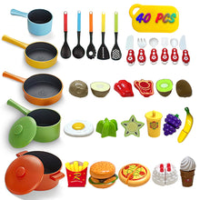 Load image into Gallery viewer, koolbitz Kids Kitchen Toys Set Children Kitchen Utensils & Food Set Cooking Toys Accessories Kit Kitchen Cooking Pots and Pans Playset Toddler Fruits Pretend Toy Gifts for Boys Girls