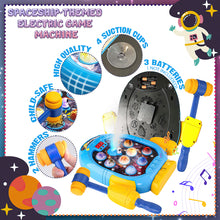 Load image into Gallery viewer, Koolbitz Interactive Spaceship Game Machine - Electric Arcade with Music, Lights & Water Effects - Fun Educational Toy for Kids, Includes 2 Hammers & Water Dropper