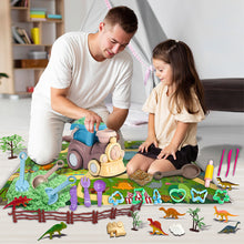 Load image into Gallery viewer, koolbitz Bucket Beach Train with 500g Space Sand Set Toy – Dinosaur Molds, Sandbox Playset with Portable Carry Case, Sandcastle Tools & Beach and Snow Accessories for Indoor/Outdoor Creative Play
