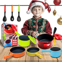 Load image into Gallery viewer, Koolbitz 12 Pcs Kids Kitchen Toy Accessories Set Utensils Cookware Toys Pots and Pans Toddler Pretend Cooking Playset Realistic Toys Playset for Kids 3 4 5 6 Years Old