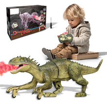 Load image into Gallery viewer, Koolbitz Interactive Remote Control Dinosaur Toy with Simulated Mist Spray, Realistic Roaring Sounds, LED Lights, Walking Dinosaur & Chomping Mouth- Lifelike T-Rex Robot Dinosaur for Kids