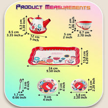 Load image into Gallery viewer, Tea Set 30 Pcs Tin Party Cups & Plates Dessert candy muffin Toys Including Metal Teapot Washable Dishes Safe Material Little Girls Enhance Child Skills