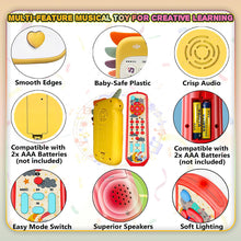 Load image into Gallery viewer, Koolbitz Baby Sensory Toy Set, Musical Yellow Phone and Red Remote Control, Animal Sounds and Lights, Language Learning Toy for Infants and Toddlers