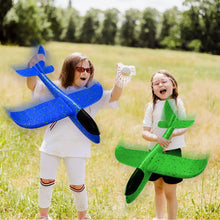 Load image into Gallery viewer, Catapult Airplane Toy, Large Hand Throw Foam Glider Plane, Flying Toy for Kids, Outdoor Sport Gift (Pack of 2 Random Colours)