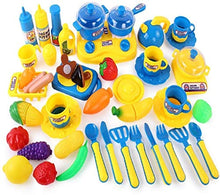 Load image into Gallery viewer, 43 Pieces Kitchen set Cooking Toys Dinner set Cutting Fruits Vegetables Pretend Play Food Playset