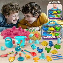 Load image into Gallery viewer, Koolbitz 31PCS Kids Beach Sand Toy Set with Animal Moulds, Castle Building Moulds, Sand Tools, Bucket, and Portable Carry Bag Ð Ideal for Creative Toy Play at The Beach, Sandbox, and Indoors

