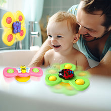 Load image into Gallery viewer, Koolbitz Colourful Suction Cup Spinner Toys for Babies, 3 Pcs Baby Sensory Bath Toys Spinners with Super Suction for Bathtubs and Any Flat Surfaces, Gift for Toddlers Infants
