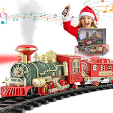 Load image into Gallery viewer, Koolbitz Classic Steam Engine Train Set with Remote Control - Realistic Steam, Sound, Light - Complete Electric Train Kit Locomotive, Rail Tracks, Trees, Traffic Signs for Kids
