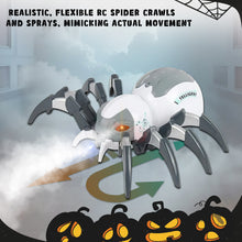 Load image into Gallery viewer, Koolbitz Interactive RC Spider Toy with Music, Light, and Mist Spray Effects Robotic Spider for Kids with Remote Control - Birthday Halloween Christmas Easter Toys for Kids Indoor Outdoor Fun
