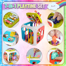 Load image into Gallery viewer, Koolbitz Montessori Activity Cube for Toddlers Colorful Sensory Play Cube with Musical Elements, Shape Sorting, Fine Motor Skills Development - Ideal for Boys &amp; Girls Aged 1-3 Years
