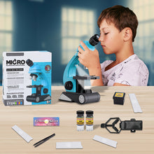 Load image into Gallery viewer, Koolbitz Kids Educational Microscope Kit STEM Science Toy with 100x, 400x, 1200x Magnification, Dual LED Lighting, Smartphone Adapter - Light Microscope for Beginners Young Scientists Ages 8+
