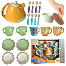 Load image into Gallery viewer, Koolbitz 20 Pcs Realistic Tea Set Cattle Cup Spoon Indoor Outdoor Pretend Play Toy Educational Kids Toy
