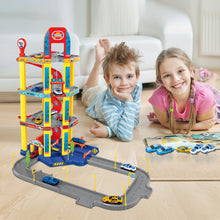 Load image into Gallery viewer, Koolbitz Kids Parking Lot Garage Toy Set for Kids, Race Car Ramp Track Toy for 5 6 7 Year Old 4-Story Parking Playset Preschool Car Games Toys for Kids Vehicle Playsets
