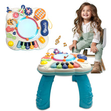 Load image into Gallery viewer, Koolbitz Kids Fun Musical Activity Table Toy Musical Educational Learning Baby Toy Table Multifunctional Musical Blue Puzzle Table for Children Indoor Fun Play Gift for Toddlers
