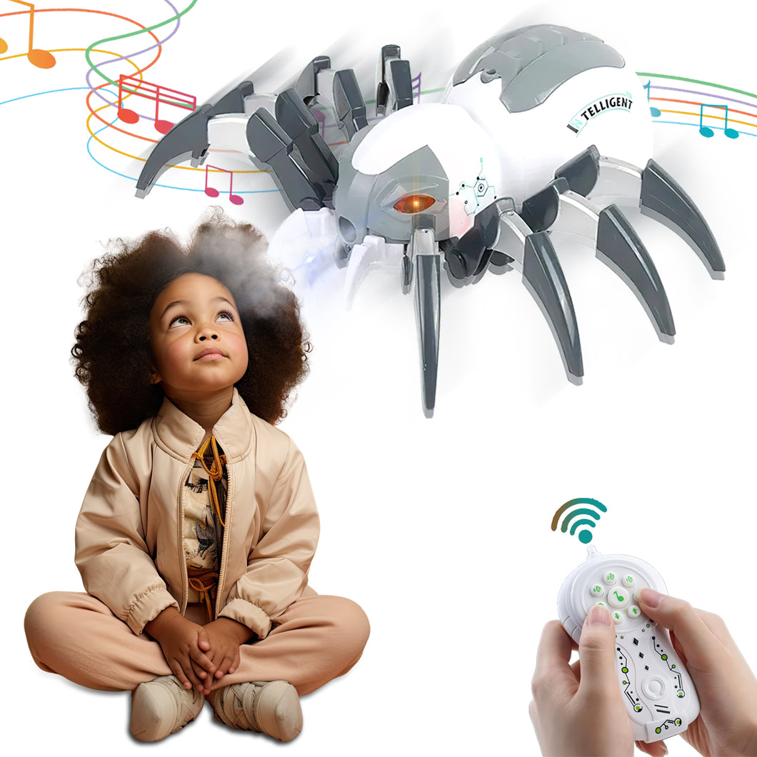 Koolbitz Interactive RC Spider Toy with Music, Light, and Mist Spray Effects Robotic Spider for Kids with Remote Control - Birthday Halloween Christmas Easter Toys for Kids Indoor Outdoor Fun