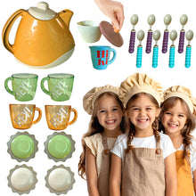 Load image into Gallery viewer, Koolbitz 20 Pcs Realistic Tea Set Cattle Cup Spoon Indoor Outdoor Pretend Play Toy Educational Kids Toy
