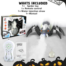 Load image into Gallery viewer, Koolbitz Interactive RC Spider Toy with Music, Light, and Mist Spray Effects Robotic Spider for Kids with Remote Control - Birthday Halloween Christmas Easter Toys for Kids Indoor Outdoor Fun
