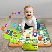Load image into Gallery viewer, Koolbitz 2 in 1 Dinosaur Musical Piano &amp; Play Mat Set with 18 Pcs Interactive Toy with Lights, Sounds, &amp; Shape Sorting for Toddlers 6 Months+
