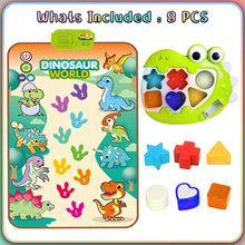 Load image into Gallery viewer, Koolbitz 2 in 1 Dinosaur Musical Piano &amp; Play Mat Set with 18 Pcs Interactive Toy with Lights, Sounds, &amp; Shape Sorting for Toddlers 6 Months+
