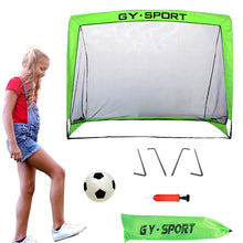 Load image into Gallery viewer, Portable Large Instant Football Goals Set, Outdoor &amp; Indoor Kids Fun Soccer Football Set Kids Football Goal Net with Ball and Pump with Bag Sports Football Training Set 120x90x70cm
