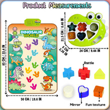 Load image into Gallery viewer, Koolbitz 2 in 1 Dinosaur Musical Piano &amp; Play Mat Set with 18 Pcs Interactive Toy with Lights, Sounds, &amp; Shape Sorting for Toddlers 6 Months+
