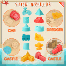 Load image into Gallery viewer, Koolbitz 23 Pcs Kids Beach Sand Play Set - Sand Bucket, Molds, Tools, and Dinosaur Truck for Outdoor Activities and Sandbox Play, Ages 3+
