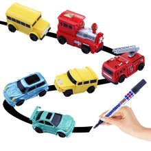 Load image into Gallery viewer, Koolbitz Kids Magic Pen Inductive Vehicles Toy Set Black Line Drawn Follow Mini 1x Random Toy for Children Educational Indoor Playset for Toddlers Gift for Boys &amp; Girls
