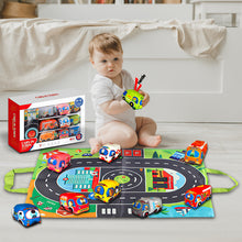 Load image into Gallery viewer, Koolbitz Kids Soft Car Toys with Playmat Storage Bag Infant Baby Toddler Toys Age 12-18 Months 1-2, 1st Birthday Gifts for Boy Girl Baby Kids Pretend Play 6 Baby Cloth Cars Sets
