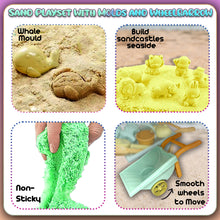 Load image into Gallery viewer, Koolbitz 19PCS Beach Toy Set with Wheelbarrow, Dinosaur Moulds, Tools, 1000g Colourful Sand, and Portable Carry Bag – Perfect for Creative Play in Sandbox or Beach – Suitable for Kids 3+ Years Old
