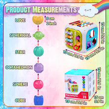 Load image into Gallery viewer, Koolbitz Montessori Activity Cube for Toddlers Colorful Sensory Play Cube with Musical Elements, Shape Sorting, Fine Motor Skills Development - Ideal for Boys &amp; Girls Aged 1-3 Years
