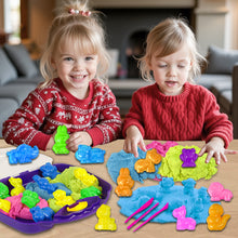 Load image into Gallery viewer, Koolbitz 1KG Motion Play Sand, Combo Pack of 3 Color with Accessories, Improve Skills of Kids, Made, Suitable for Age 3 and up, Non-Toxic Colourful Building Sand Toy for Kids
